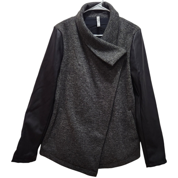 Fabletics Tunnel Vision Milano Coat Plus Size XXL Moto Black Gray - Picture 1 of 6